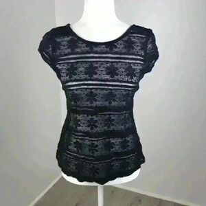 Heart N Crush Blue Lace Top Size L (Juniors)